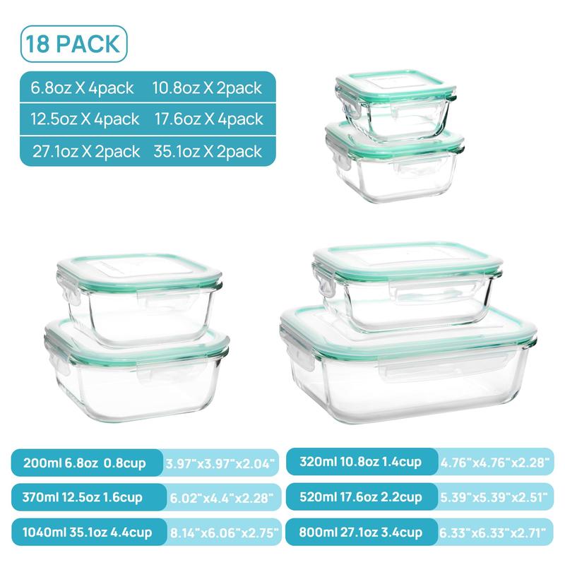 Stackable Glass Food Storage Set for Kitchen