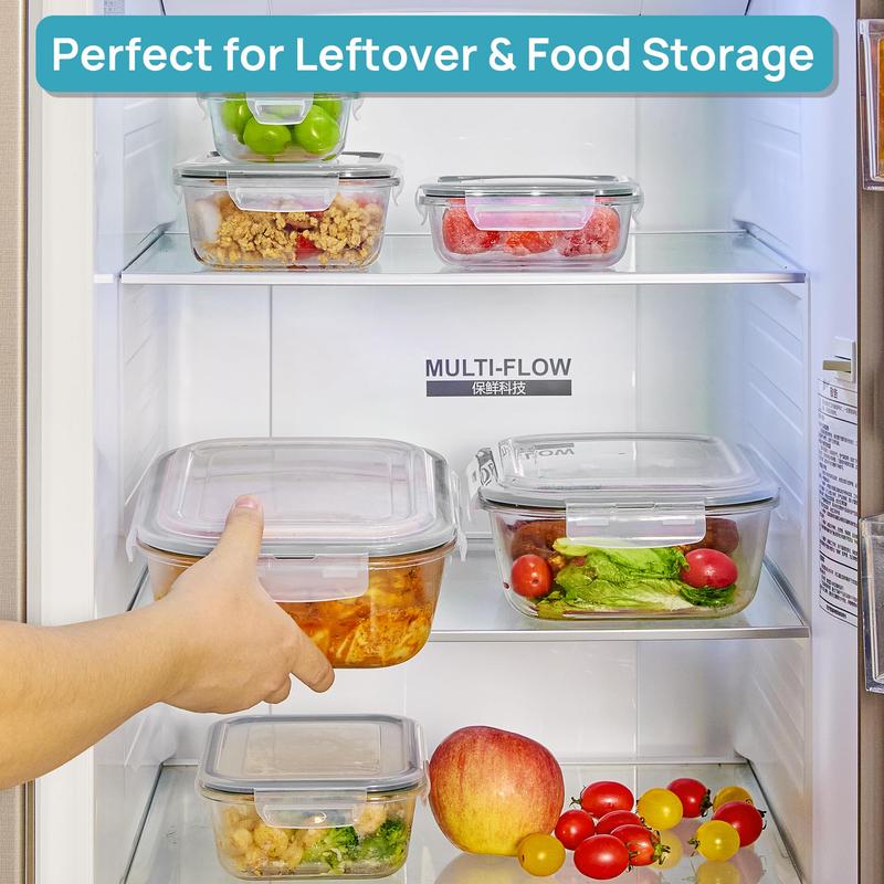 Stackable Glass Food Storage Set for Kitchen