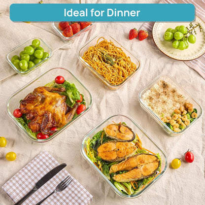 Stackable Glass Food Storage Set for Kitchen